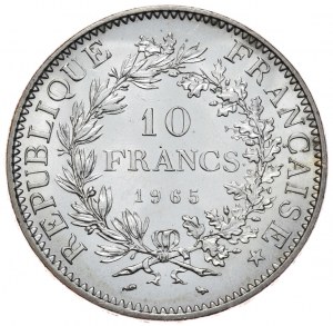 France, 10 francs Hercules 1965.
