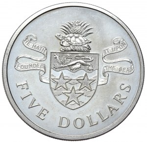 Îles Caïmans, 5 dollars, 1973.