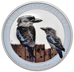 Australie, 1 dollar, 2017. Couleur du kookaburra