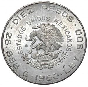 Mexico, 10 Pesos, 1960.