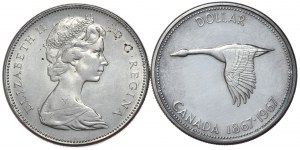 Canada, 1 dollar, 1967. 2 pièces.