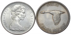 Canada, 1 dollar, 1967. 2 pièces.