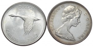 Kanada, 1 Dollar, 1967. 2 Stück.