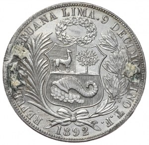 Pérou, 1 Sol, 1892.