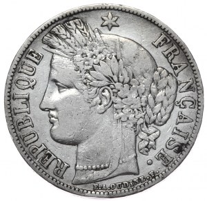 Francie, 5 franků, 1851. Ceres