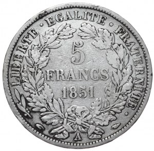 Frankreich, 5 Francs, 1851. Ceres