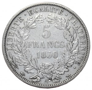 Francia, 5 franchi, 1850. Cerere