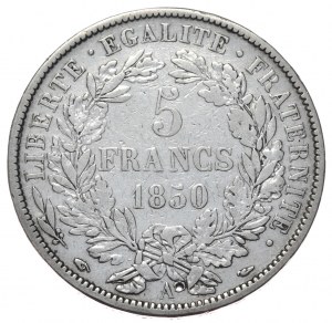 Francie, 5 franků, 1850. Ceres