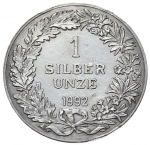 Szwajcaria, 1992r. 1 uncja srebra 999