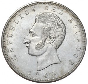 Ecuador, 5 Sucres, 1943.