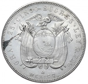 Ecuador, 5 Sucres, 1944.