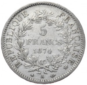 France, 5 Francs, 1875. Hercules