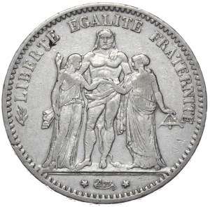 Francja, 5 Franków, 1875r. Herkules