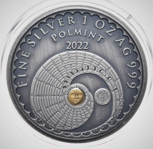Luna premium, da collezione, 1oz, antico/oro