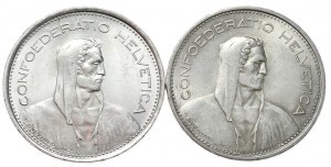 Szwajcaria, 5 Franków, 1966r.,1969r. 2szt.