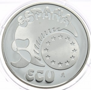 Španielsko, 5 Ecu, 1989. 1oz., Charles V