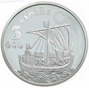 Španielsko, 5 Ecu, 1996. 1oz.