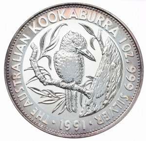 Australie, Kookaburra, 1991, 1 oz, Ag 999