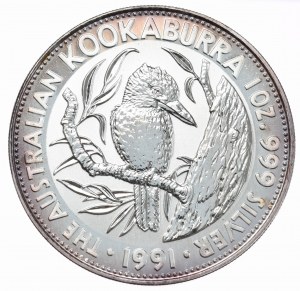 Australia, Kookaburra, 1991, 1 oz., Ag 999