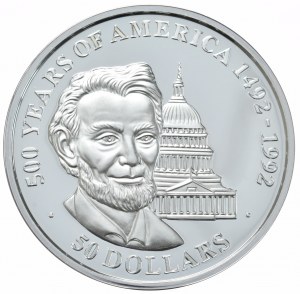 Isole Cook, 50 dollari, 1990. A. Lincoln