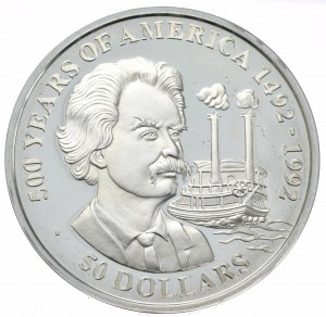 Îles Cook, 50 dollars, 1990. M. Twain
