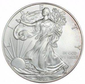 USA, 1 dolár, 2009, 1 oz, rýdze striebro