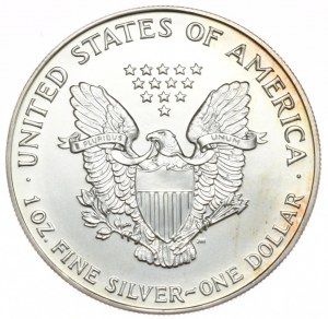 USA, 1 dolar, 1993, 1 oz, ryzí stříbro
