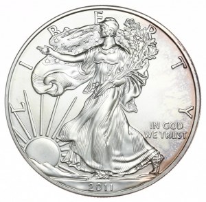USA, 1 dolar, 2011, 1 oz, ryzí stříbro