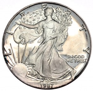 USA, 1 dollaro, 1987, PROOF, 1 oz, argento fino