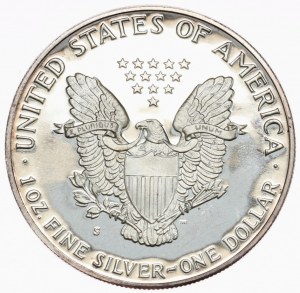USA, 1 dolar, 1987, PROOF, 1 oz, ryzí stříbro
