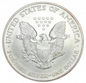 USA, 1 dolar, 2002, 1 oz, ryzí stříbro