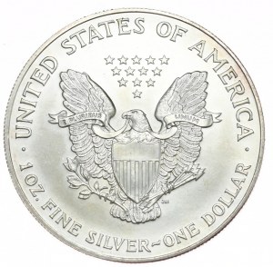 USA, 1 dolar, 2001, 1 oz, ryzí stříbro