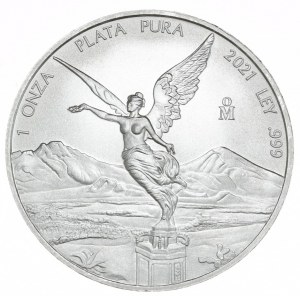 Mexiko, Libertad 2021, 1oz, ryzí stříbro