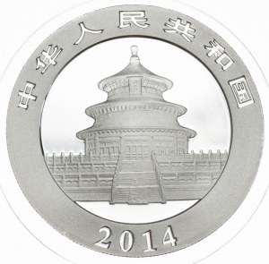Čína, Panda, 2014, 1oz., ryzí stříbro