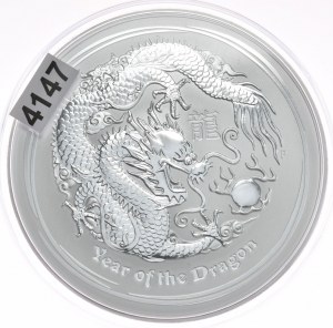 Australia, Lunar II, Year of the Dragon, 2012, 10 oz.