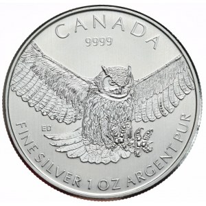 Kanada, 5 Dolarów, 2015r., Puchacz, 1oz.