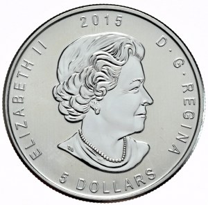 Kanada, 5 USD, 2015, Sova, 1oz.