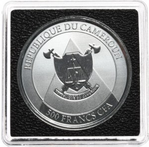 Camerun, 500 franchi, 2022, 1oz., ghepardo