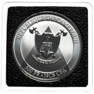Kamerun, 500 Franków, 2019r. 1oz., Gepard