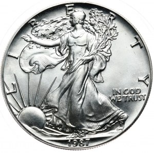 USA, dolar Liberty Silver Eagle 1987, 1 oz, uncja 999 AG