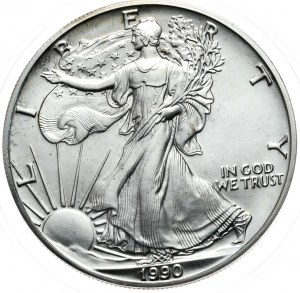 USA, Aquila d'argento Liberty 1990, 1 oz, 999 AG oncia