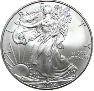 USA, Liberty Silver Eagle 2008 dollar, 1 oz, 999 AG once