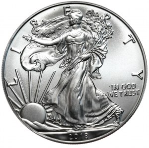 USA, Liberty Silver Eagle dollar 2018, 1 oz, 999 AG unca