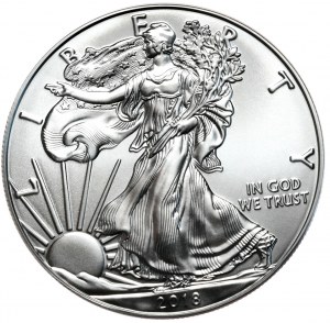 USA, Liberty Silver Eagle dollar 2018, 1 oz, 999 AG unca