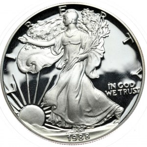 USA, 1 dollaro, 1988, PROOF, 1 oz, argento fino,