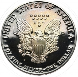 USA, 1 dollaro, 1990, PROVA, 1 oz, argento fino,