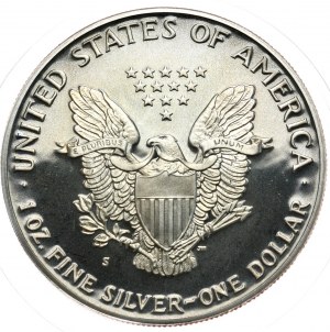 USA, 1 dolar, 1991, PROOF, 1 oz, ryzí stříbro,
