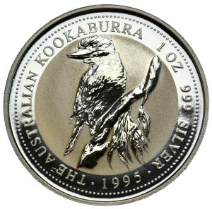 Austrália, Kookaburra, 1995, 1 oz, Ag 999 unca