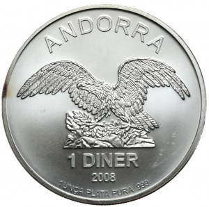 Andorra, 1 Diner, 2008r. 1oz.