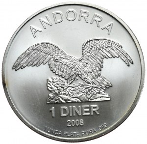 Andorra, 1 Diner, 2008. 1oz.